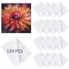 120 Pack Microfiber Cleaning Cloth for Glasses (5.5"x5.5"), Sublimation Eye Glasses Clean Cloths White Microfiber Lens Cleaner Cloths for Eyeglasses, Lenses, Silverware, Camera, Phones and Laptops view 1