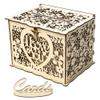 EUBUY Wooden Wedding Card Box with Lock, Large Rustic Wood Wooden DIY Envelop Gift Card Shadow Boxes for Party Supplies, Baby Showers, Birthdays, Anniversaries view 1