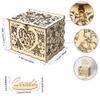 EUBUY Wooden Wedding Card Box with Lock, Large Rustic Wood Wooden DIY Envelop Gift Card Shadow Boxes for Party Supplies, Baby Showers, Birthdays, Anniversaries view 2