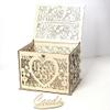 EUBUY Wooden Wedding Card Box with Lock, Large Rustic Wood Wooden DIY Envelop Gift Card Shadow Boxes for Party Supplies, Baby Showers, Birthdays, Anniversaries view 3