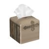 Western Crosses Barn Wood and Conchos Luxury Leather Tissue Box with Elegant Tissue Lid and Sophisticated Office Decoration view 1