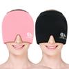 Migraine Relief Cap, Soothing Headache Ice Face Mask Products, Hot and Cold Therapy, Migraine Headache Relief Cap for Migraine, Sinus, Puffy Eyes, Tension, Stress and Hangover (Black+Pink) view 1