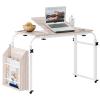 gihusrzx 40cm Wide Overbed Table with 360 Degree Wheels Overbed Desk Side Bookshelf Tilt Sofa Bed Table Length Height Adjustable Over Bed Desk Bed Table Overbed Laptop Table Over Bed Table White 80 cm view 2