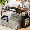 gihusrzx 40cm Wide Overbed Table with 360 Degree Wheels Overbed Desk Side Bookshelf Tilt Sofa Bed Table Length Height Adjustable Over Bed Desk Bed Table Overbed Laptop Table Over Bed Table White 80 cm view 3
