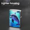 Dolphin Metal Lighter Case, Durable Lighter Protective Cover with Personalized Graffiti Design Easy to Install, Universal Fit for Standard Lighters, Stylish & Unique Idea view 4
