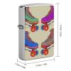 Retro Colorful Roller Skates Metal Lighter Case, Durable Lighter Protective Cover with Personalized Graffiti Design Easy to Install, Universal Fit for Standard Lighters, Stylish & Unique Idea view 2