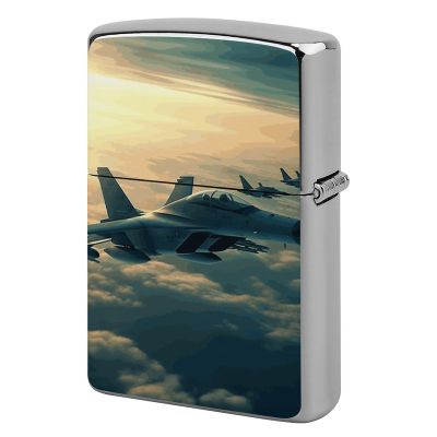 Aircraft Fighter Jets Metal Lighter Case, Durable Lighter Protective Cover with Personalized Graffiti Design Easy to Install, Universal Fit for Standard Lighters, Stylish & Unique Idea