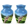Golf Ball Small urns for Human Ashes Keepsake - mini Funeral urn for Human Ashes 3 inch 2 pcs view 1