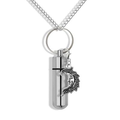 Cremation Necklace Moon Charm, Boho Jewelry, Moon Cremation Necklace Charm