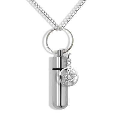 Pentagram Pendant Silver Pentacle,Pentagram Cremation Necklace Pentacle Cremation,Small Silver Cremation, Wiccan, Pagan, Wiccan Jewelry
