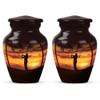 Sunset Golf urn for Ashes Adult Male - mini Funeral urn for Ashes for Women 3 inch 2 pcs view 1