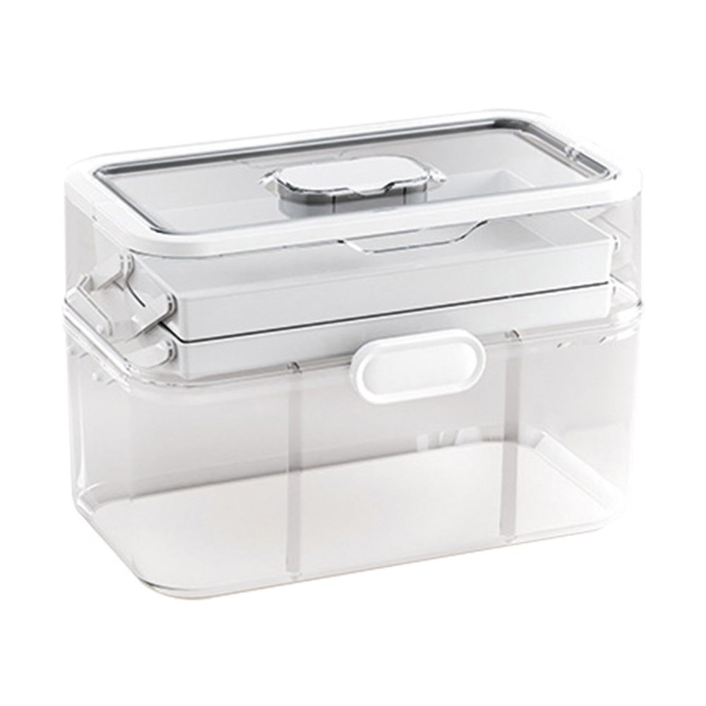 JOYO 3-Tier Portable Medicine Storage Box,Medical Organizer With Removable Medicines Boxes, Dustproof & Moisture-Proof, Medicine Organizer Box for Home Travel (Transparent)