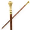 Walking Cane with Antique Brass Knob Handle Stylish Vintage Walking Stick Elegant Wood & Brass Mobility Aid Foldable, Adjustable, Collectible Stick view 1