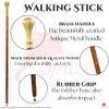 Walking Cane with Antique Brass Knob Handle Stylish Vintage Walking Stick Elegant Wood & Brass Mobility Aid Foldable, Adjustable, Collectible Stick view 3