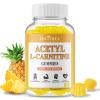 Acetyl L-Carnitine Gummies Sugar Free, Premium L-Carnitine Supplement for Women & Men, ALCAR Supplement for Energy, Muscle, Focus & Brain Support, Gluten-Free, Non-GMO, Vegan, Pineapple Flavor, 60 Ct view 1