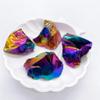 LOVDUSA 1PC Natural Crystal Aura Obsidian Electroplated Glitter Raw Stone Gemstone Mineral Specimen Home Decoration view 3