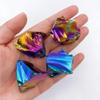 LOVDUSA 1PC Natural Crystal Aura Obsidian Electroplated Glitter Raw Stone Gemstone Mineral Specimen Home Decoration view 4