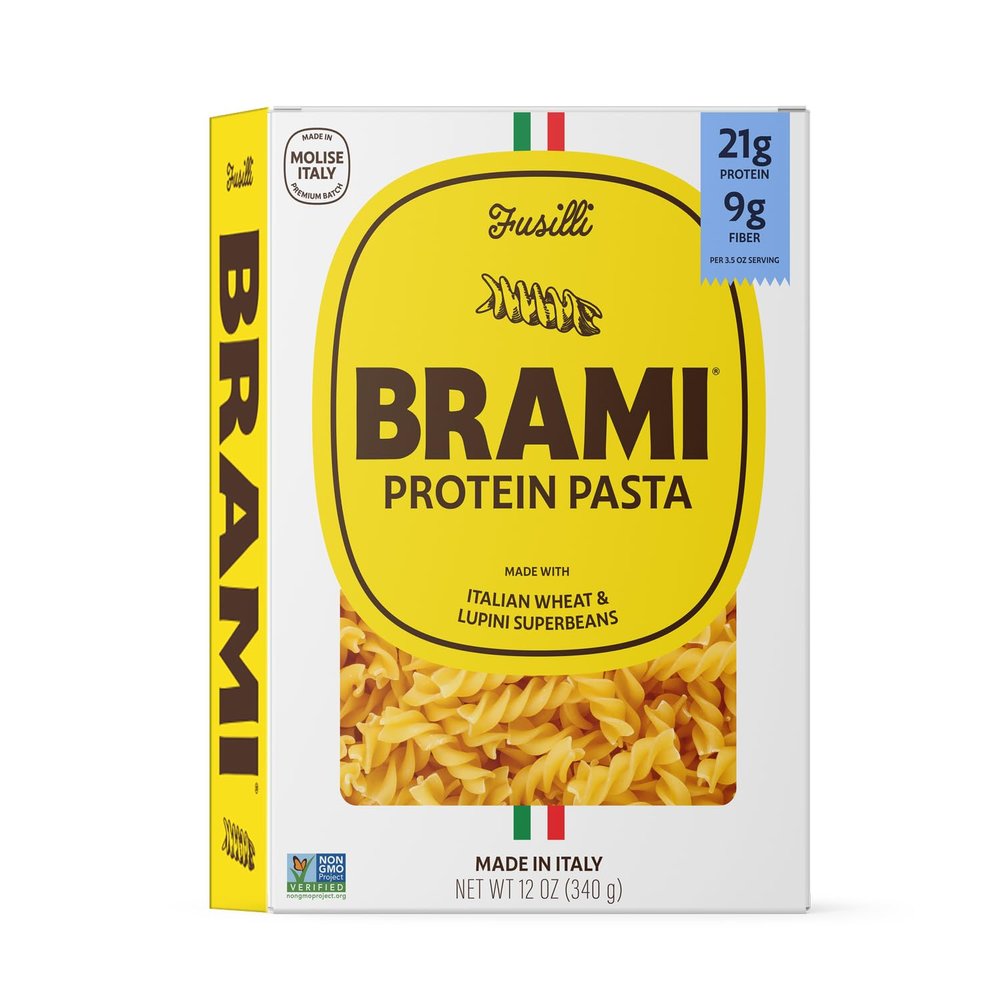 Brami Fusilli Italian Protein Pasta | Low Carb | High Fiber | High Protein | Non-GMO | Keto | Made in Italy | Dry Pasta | Semolina Pasta | Fortified with Heart Healthy Lupini Beans | 12oz (Pack of 3)
