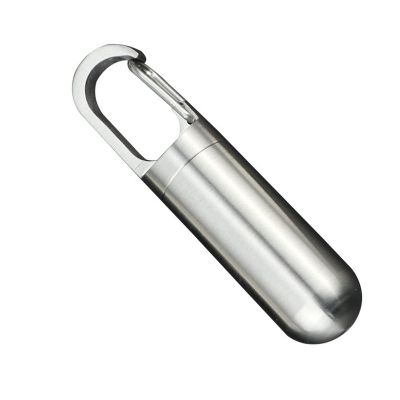 Tablet Organizer Sealing Portable Mini Keychain Holder Stainless Container for Outdoor Travel Hiking Camping Gym Use