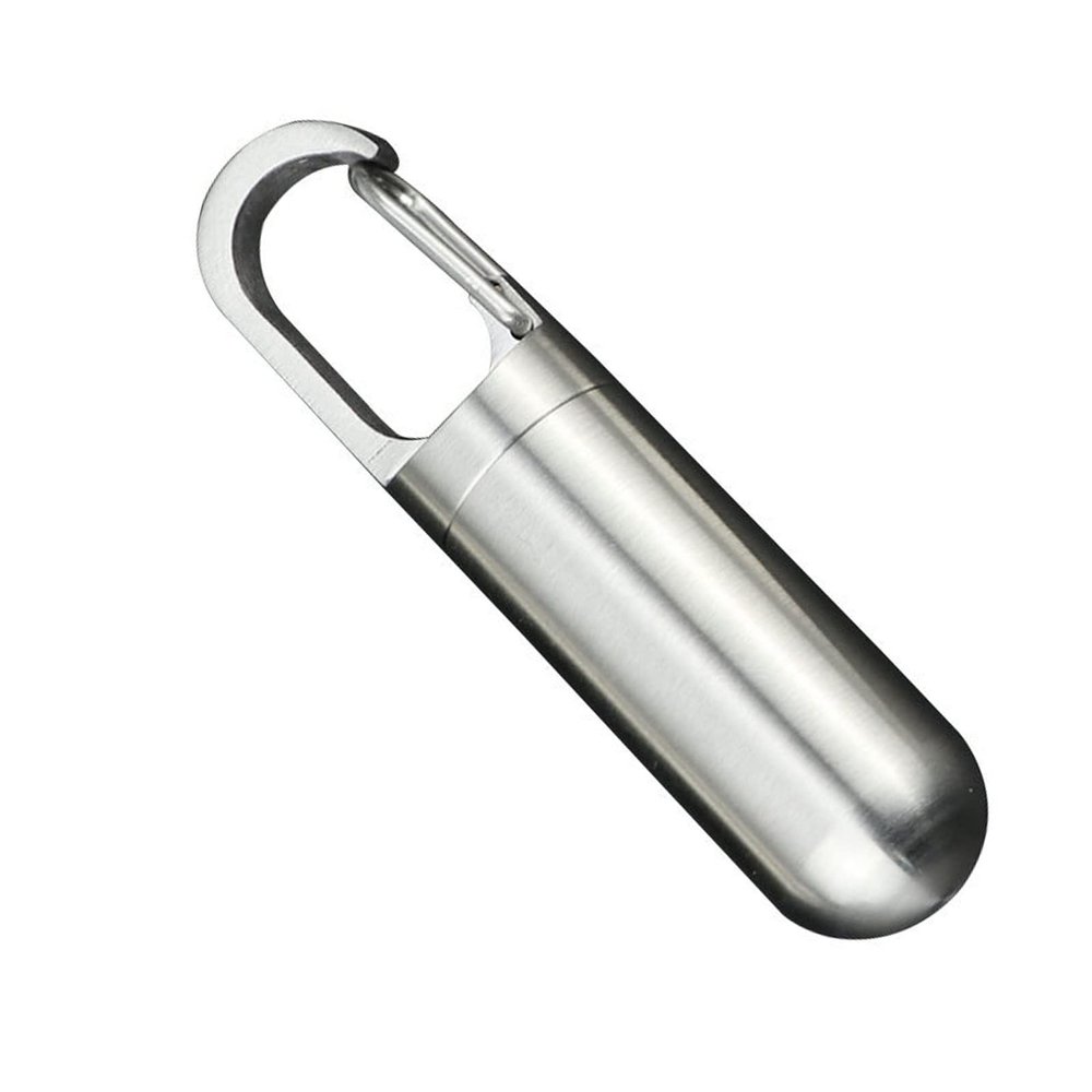 Tablet Organizer Sealing Portable Mini Keychain Holder Stainless Container for Outdoor Travel Hiking Camping Gym Use
