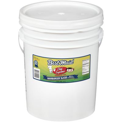 Best Maid Dill Pickle 5 Gallons | Foodservice Bulk | Concession Stand Items | Gourmet | American Grown & Made | Take Home a Taste of Texas (Hamburger Slice)