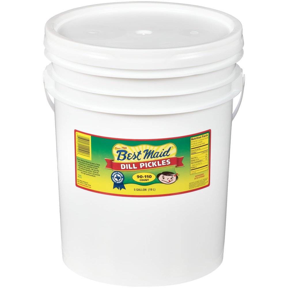 Best Maid Dill Pickle 5 Gallons | Foodservice Bulk | Concession Stand Items | Gourmet | American Grown & Made | Take Home a Taste of Texas (Dill Pickles 90-110 Count)