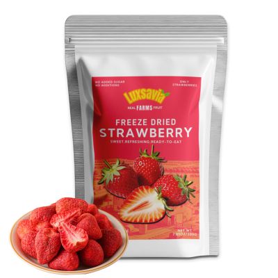 7.05OZ/200g Premium Whole Freeze Dried Strawberries 95-100 per bag,Whole Big Natural Dried Strawberries No Additives,Dehydrated Strawberry No Sugar Added,Snacks