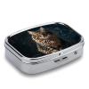 Cute and Lovely CatPill Organizer with Mirror, 2 Compartment Metal Travel Pill Case, Weekly Medicine Container for Daily Meds, Compact & Artistic Design for Purse, Pocket, Or Wallet view 3