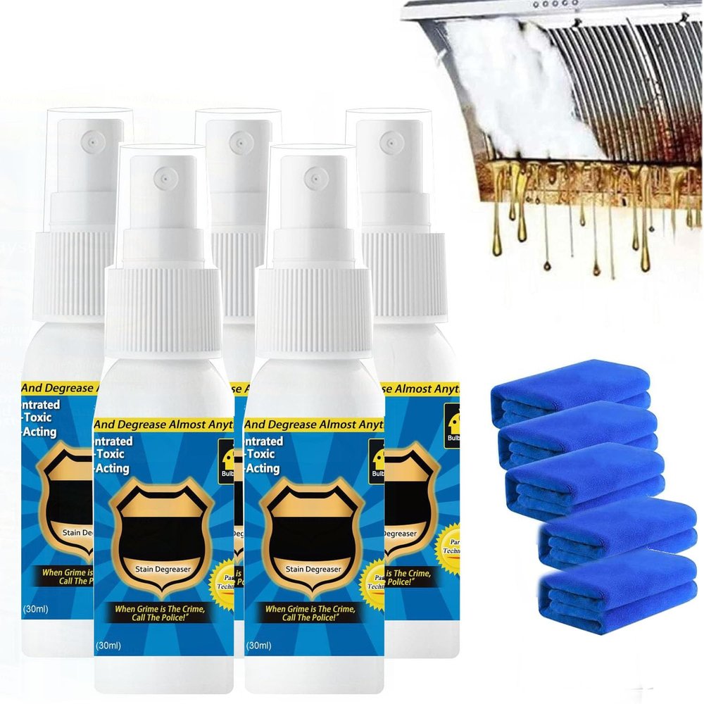 Magic Degreaser Cleaner Spray, Multi Purpose Wash Free Cleaning Spray, Kitchen Cleaner Spray Degreaser for Ovens, Stoves, Pots & Pans, Sinks (30ML,5PC)