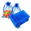 100 Pc Organza Drawstring Gift Bags 5x7 inch Royal Blue for Jewelry,Candy,Women Lip Gloss,Sheer Fabric Clear Mesh Wrap Mini Sachet for Baby Shower,Christmas,Party Favors,Bridal Shower,Birthday,Wedding view 1