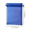 100 Pc Organza Drawstring Gift Bags 5x7 inch Royal Blue for Jewelry,Candy,Women Lip Gloss,Sheer Fabric Clear Mesh Wrap Mini Sachet for Baby Shower,Christmas,Party Favors,Bridal Shower,Birthday,Wedding view 2