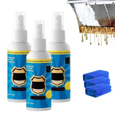 Magic Degreaser Cleaner Spray, Multi Purpose Wash Free Cleaning Spray, Kitchen Cleaner Spray Degreaser for Ovens, Stoves, Pots & Pans, Sinks (100ML,3PC)