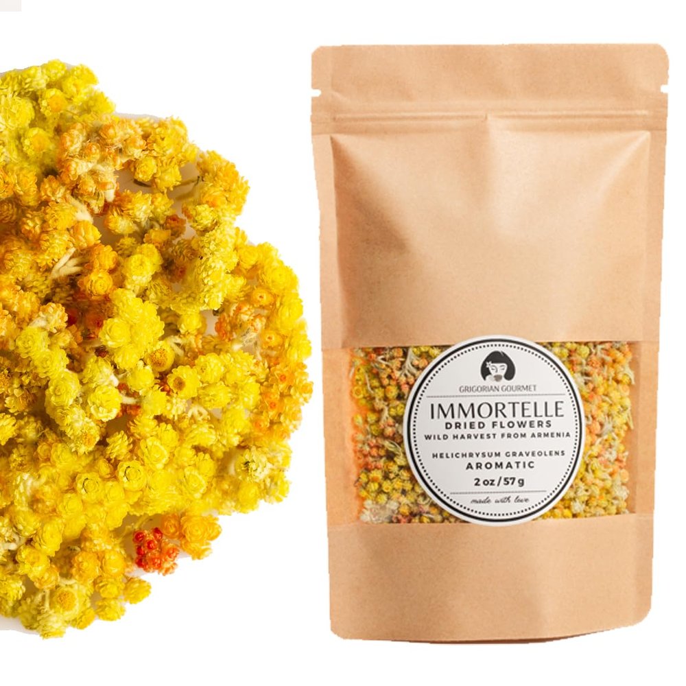 Immortelle (Helichrysum Graveolens) 2 OZ (57g) Loose Herbal Tea | Wild-Harvested from the Mountains of Armenia | Naturally Sourced with Rich Aroma and Distinct Flavor | Handpicked & Premium Quality