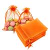 100 Count Organza Drawstring Gift Bags 4x6 inch Orange for Jewelry,Candy,Bracelets,Sheer Fabric Clear Mesh Wrap Sachet for Baby Shower,Christmas,Party Favors,Bridal Shower,Birthday,Wedding,Mothers Day view 1