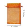 100 Count Organza Drawstring Gift Bags 4x6 inch Orange for Jewelry,Candy,Bracelets,Sheer Fabric Clear Mesh Wrap Sachet for Baby Shower,Christmas,Party Favors,Bridal Shower,Birthday,Wedding,Mothers Day view 2