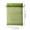 100 Count Organza Drawstring Gift Bags 5x7 inch Light Green for Jewelry,Candy,Sheer Fabric Clear Mesh Wrap Sachet for Baby Shower,Christmas,Party Favors,Bridal Shower,First Birthday,Wedding,Easter view 2