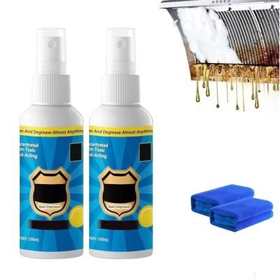 Magic Degreaser Cleaner Spray, Multi Purpose Wash Free Cleaning Spray, Kitchen Cleaner Spray Degreaser for Ovens, Stoves, Pots & Pans, Sinks (100ML,2PC)