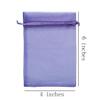 100 Pcs Organza Drawstring Gift Bag 4x6 inch Lilac for Jewelry,Candy,Sheer Fabric Clear Mesh Wrap Sachet for Baby Shower,Christmas,Party Favors,Bridal Shower,Birthday,Wedding,Valentines Day,Bridesmaid view 2