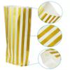 100sets Clear Flat Cello Cellophane Treat Bags with Twist Ties for Gift Candy-Gold Stripe Bags view 3