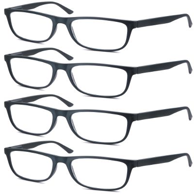 OLOMEE Matte Black Reading Glasses Men Large Oversized Wide Readers +1.50 Lightweight Magnifying Cheaters Big Head/Large Face