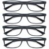 OLOMEE Matte Black Reading Glasses Men Large Oversized Wide Readers +1.50 Lightweight Magnifying Cheaters Big Head/Large Face view 2
