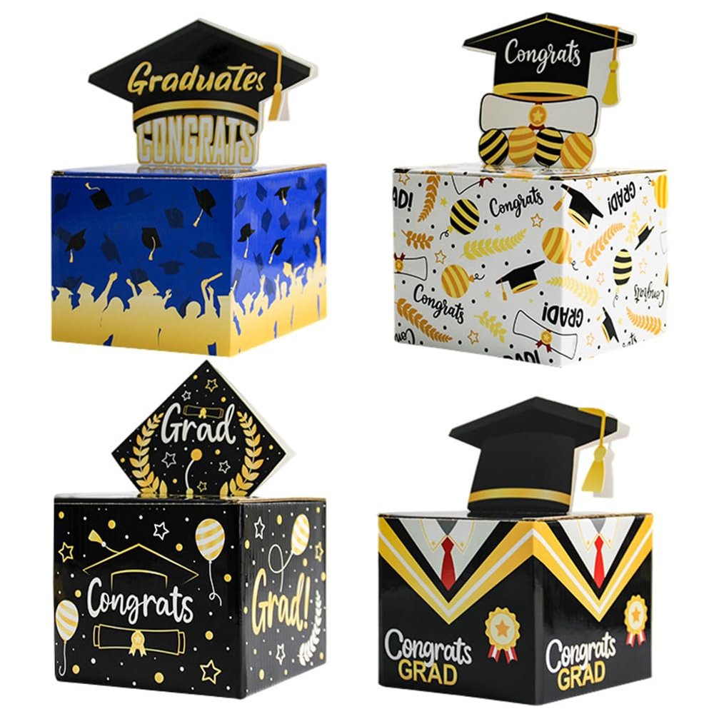 40 Pack Graduation Surprise Money Boxes Candy Box Graduation Money Box Party Favors Grad Gift Box with Gold Tassel Little Souvenir for Guest for Class of 2025 Party Supplies, Style 5