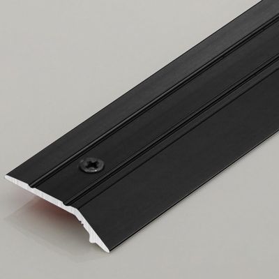Flooring Ramp/Aluminium Threshold Strip Door Floor Trim Transition Bar, Suitable for Doorways Threshold Ramp Tile Laminate Planks(Black,130cm)