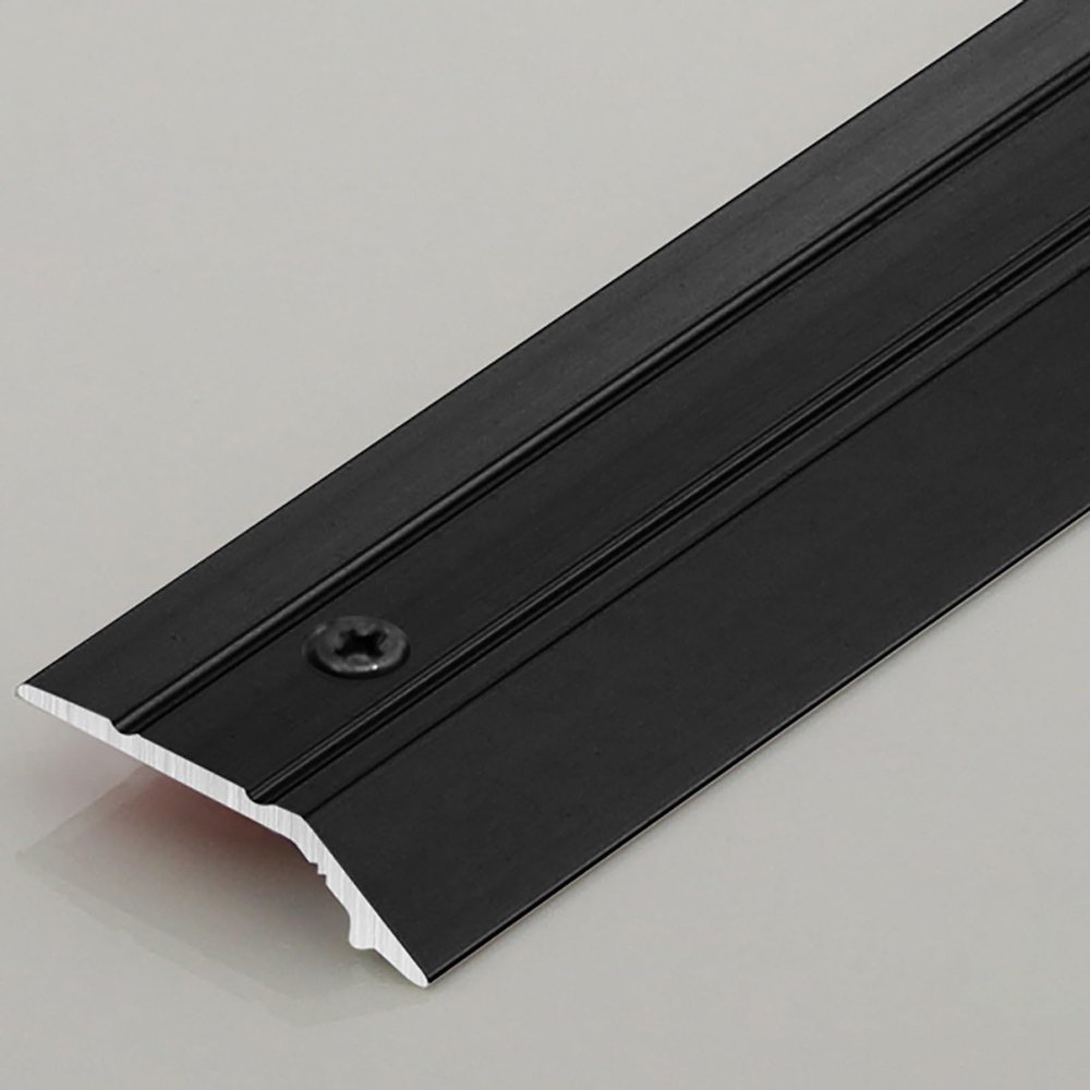 Flooring Ramp/Aluminium Threshold Strip Door Floor Trim Transition Bar, Suitable for Doorways Threshold Ramp Tile Laminate Planks(Black,130cm)