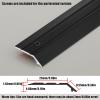 Flooring Ramp/Aluminium Threshold Strip Door Floor Trim Transition Bar, Suitable for Doorways Threshold Ramp Tile Laminate Planks(Black,130cm) view 2