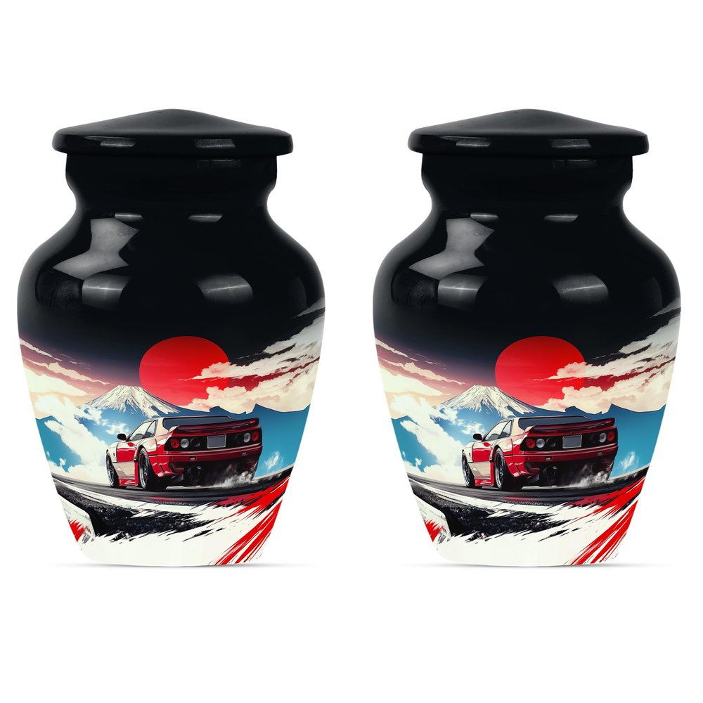 Car Urns for Adult Female Ashes, Small Cremation Urn for Human Ashes, Urn for Ashes Adult Male, Keepsake Urns for Ashes Small (Size - 3inch, 2 Pcs)