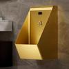 Wall Mounted Bathroom Urinal, Commercial Anti-Odor Men's Adult Urinal, Touchless Urinal Flushing Set Stainless Steel Urinal Automatic Sensor Urinal Toilet for Bar Bathroom Hotel Shop,Gold view 1