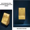 Wall Mounted Bathroom Urinal, Commercial Anti-Odor Men's Adult Urinal, Touchless Urinal Flushing Set Stainless Steel Urinal Automatic Sensor Urinal Toilet for Bar Bathroom Hotel Shop,Gold view 4