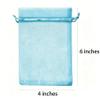 100 Pcs Gift Organza Bags Baby Blue Drawstring 4x6 inch for Baby Shower,Christmas,Wedding,Party Favors,Bridal Shower,Birthday,Sheer Fabric Mesh Clear Wrap Silk Sachet for Jewelry,Candy,Chocolate,Cedar view 2