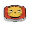 Cute Cat Icon Pill Case Portable Square Pill Box 2 Compartment Pill Organizer Cute Travel Pill Container Vitamin Organizer for Purse Pocket Travel Gift view 2